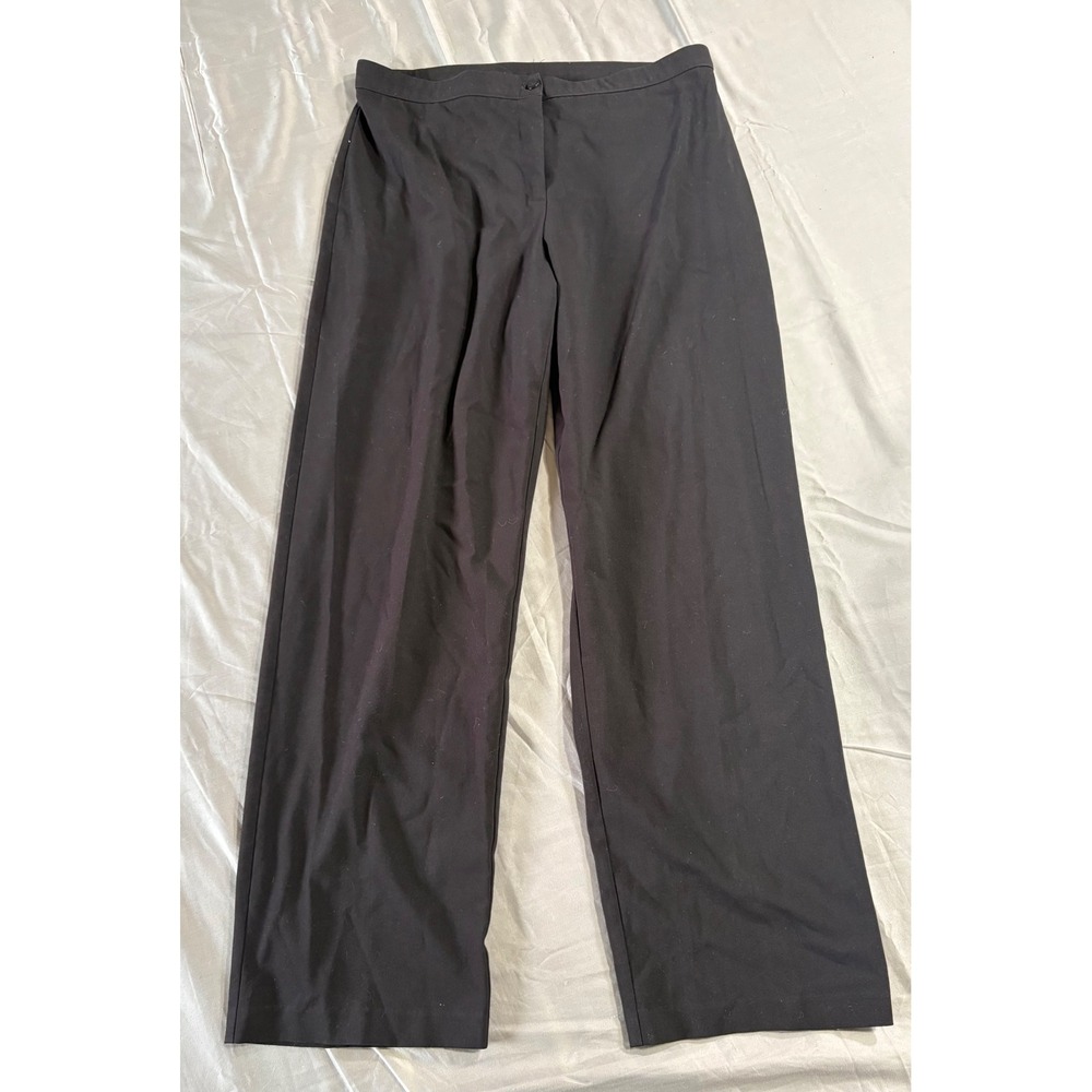 Dressbarn Womens Black Wide Leg Trousers Stretch‎ Dress Pants Size 14